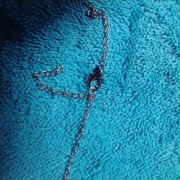 Silvertone colorful rhinestone unicorn chain necklace - Picture 2 of 6